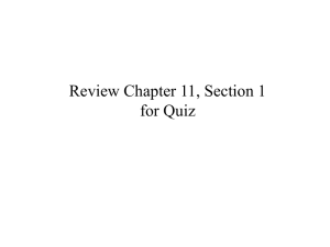 Review for Chapter 11 Section 1 Quiz