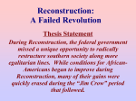 Reconstruction: A Failed Revolution - IB