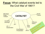 Focus: What catalyst events led to the Civil War of 1861?