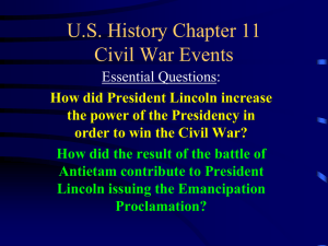 U.S. History Chapter 11 Civil War Events