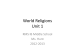 World Religions Unit 1