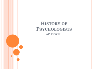 History of Psychologists