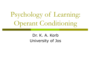 Operant Conditioning - Educational Psychology