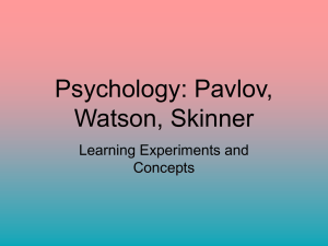 Psychology: Pavlov, Watson, Skinner