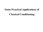 Some Practical Applications of Classical Conditioning