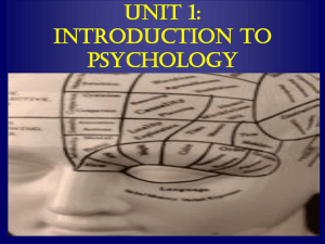 Unit 1: Introduction to Psychology