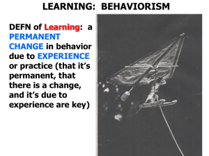 Learning and Behaviorism