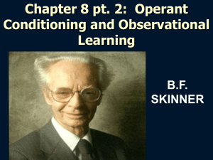 Chapter 8 pt. 2: Operant Conditioning and Social Learning