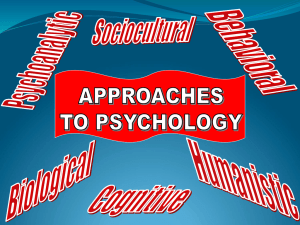 THE FIELD OF PSYCHOLOGY