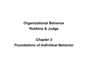 LECTURE 26 INDIVIDUAL BEHAVIOR