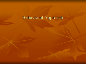 Assumptions of Behaviorism