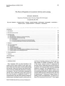 The  Role  of Dopamine  in  Locomotor ... 173