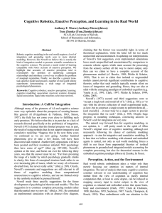 Cognitive Robotics, Enactive Perception, and Learning in the Real World