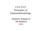 CLS 2215 Principles of Immunohematology