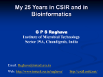 Role of Bioinformatics Tools in Biological Research G. P