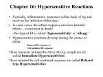 Chapter 16: Hypersensitive Reactions