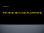 IMMUNOLOGICAL TOLERANCE