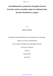 Anti-inflammatory properties of peptides derived Ornithodoros savignyi