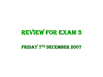 Review for Exam 3