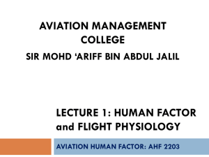 Human factor and flight physiology