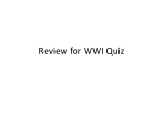 Review for WWI Quiz