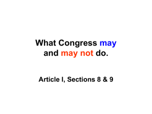 Enumerated Powers of Congress