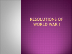 Resolutions of World War I