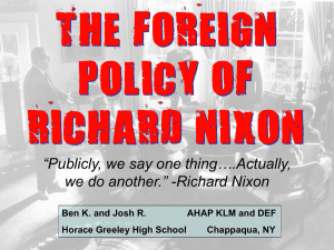 The Foreign Policy of Richard Nixon