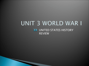 UNIT 5: WORLD WAR I
