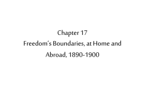 Freedom`s Boundaries, At Home and Abroad, 1890-1900