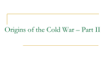 Origins of the Cold War – Part III