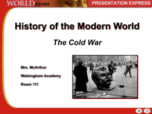 Cold War Unfolds - Walsingham Academy
