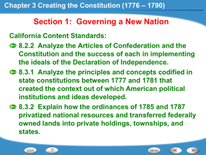 Chapter 3 Creating the Constitution (1776 – 1790)