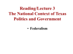 Lecture 3 Federalism