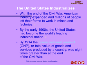 The United States Industrializes