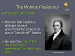 1803-1828 and the Presidency of James Monroe