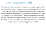 Chinese Exclusion Act (1882)