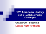 10th American History Unit V – A Nation Facing Challenges