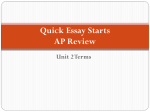 Quick Essay Starts AP Review