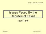 Issues Faced by the Republic of Texas