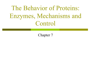 The Behavior of Proteins: Enzymes, Mechanisms