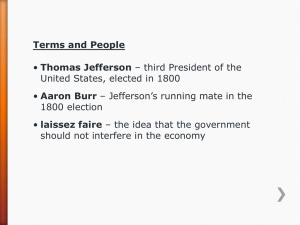 Jefferson - United States History Mr. Canfield