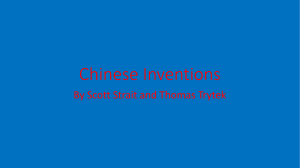 Chinese Inventions - Marcellus High School