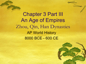 Ch 3 PPt Part III - Chinese Dynasties