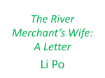 The River Merchant`s Wife: A Letter