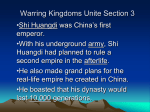 Warring Kingdoms Unite Section 3