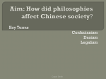 How did philosophies affect Chinese society?