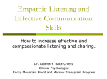 Empathic Listening and Communication Skills