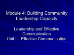 Leadership and Effective Communication
