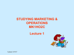STUDYING MARKETING & OPERATIONS MK1HO2C